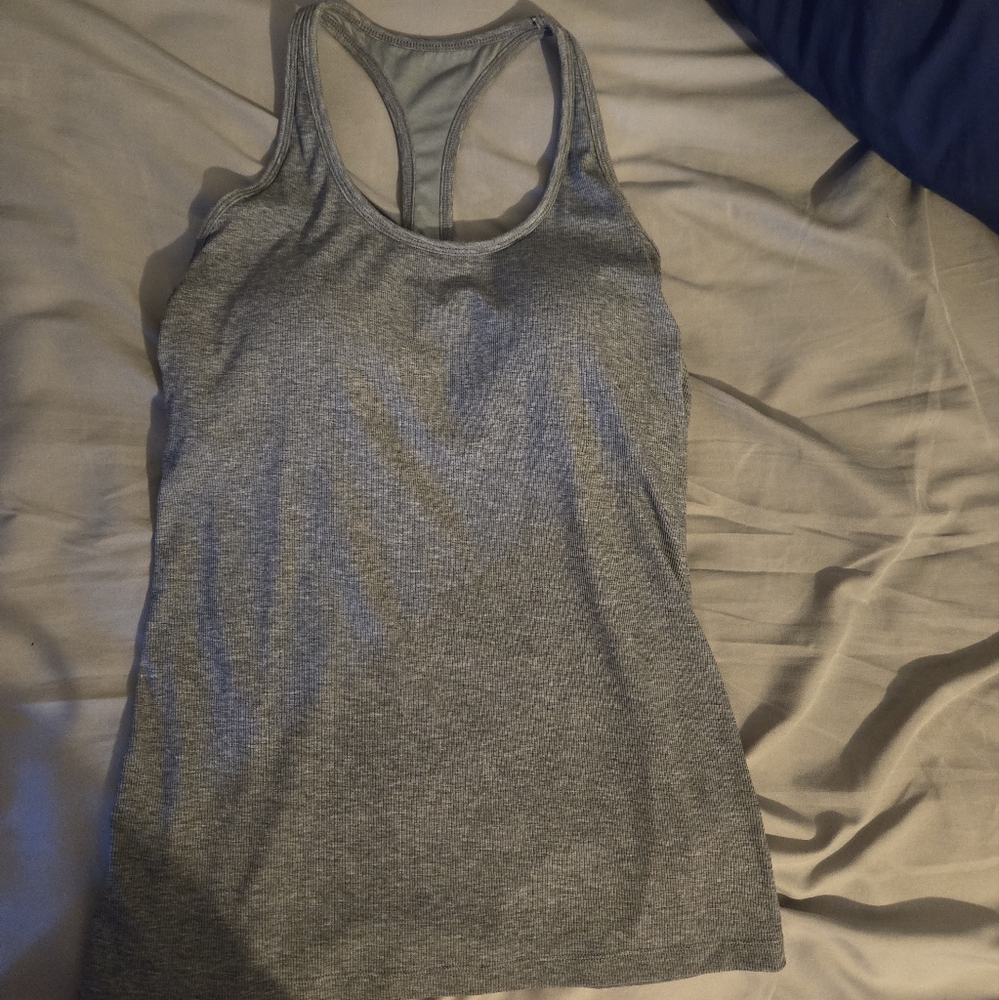 Gray racerback tank